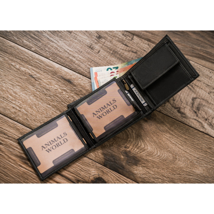 Férfi bőrtárca kutya képpel RFID N992-CHM-DOG-1 Fekete N992-CHM-DOG-1 Fekete