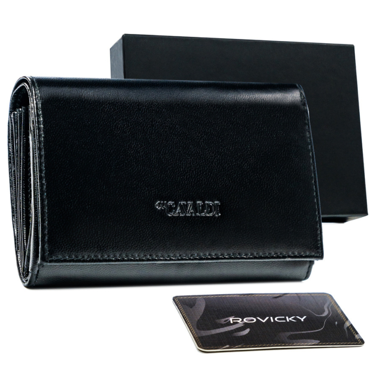 CAVALDI 4U RFID bőr pénztárca RD-22-GCL-0870 FEKETE