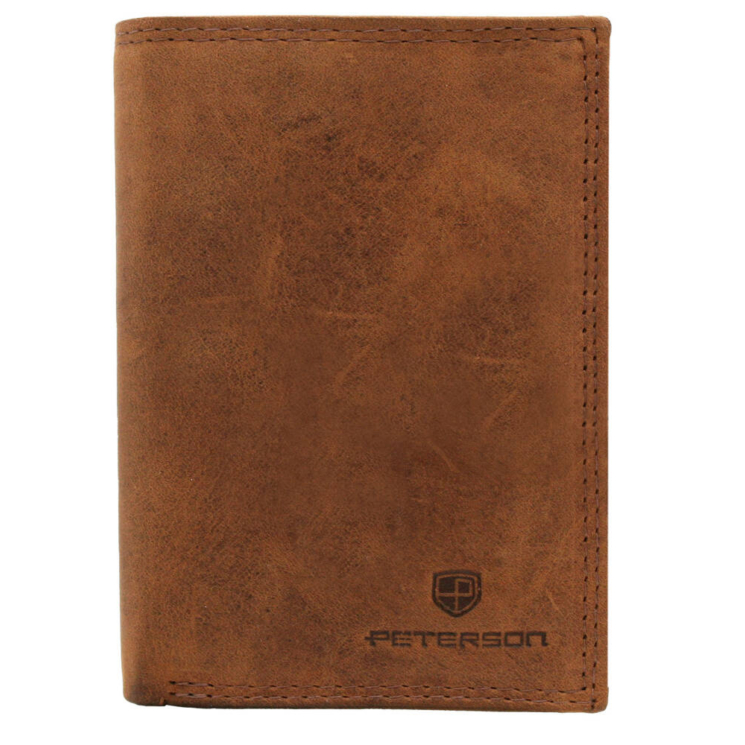 Ajándék szett: bőrtárca és kulcstartó Peterson PTN SET-M-1542-CHM Cognac