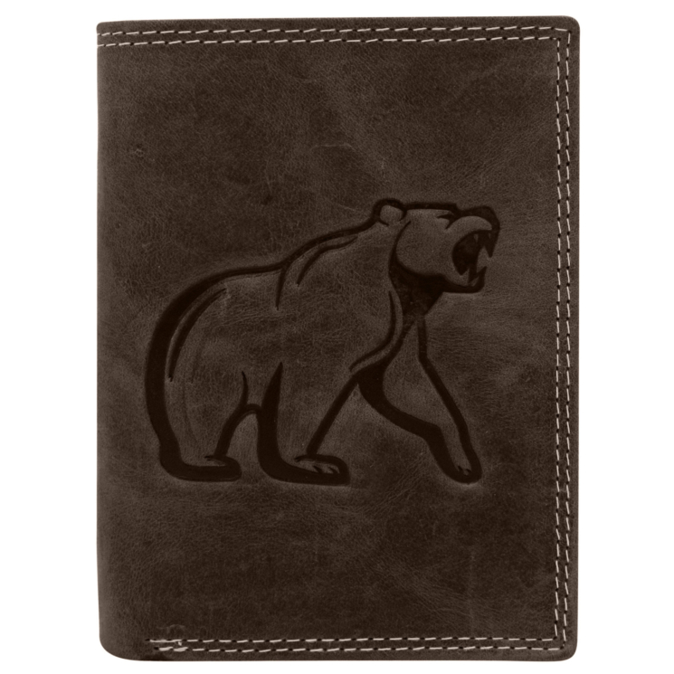 N4-CHM Bear Barna bőr pénztárca