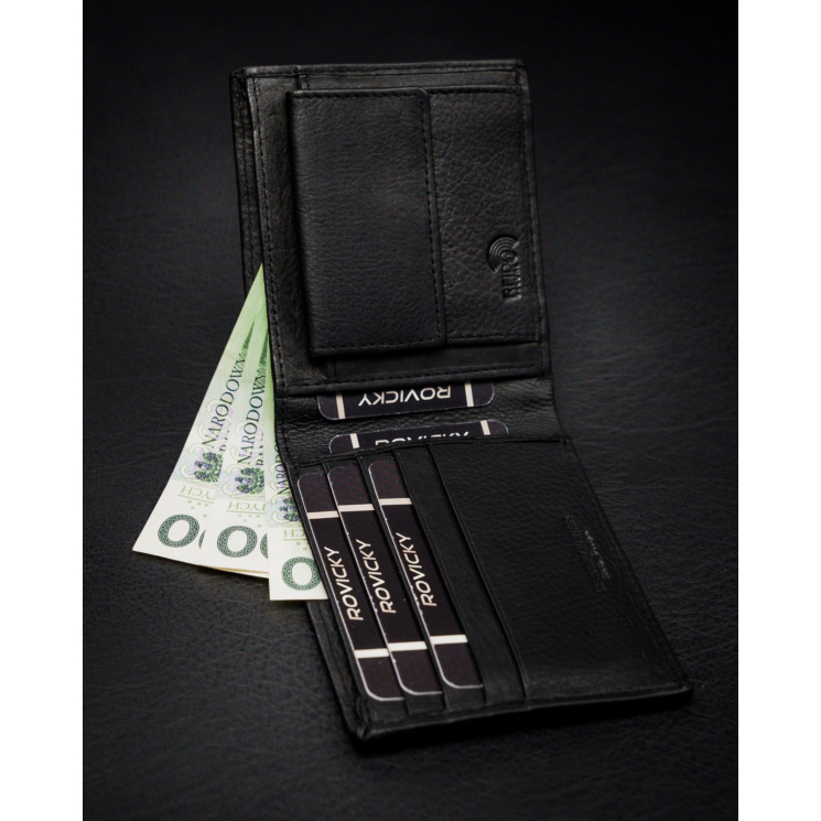 ROVICKY RFID bőr pénztárca N8824-PZ-CCR Fekete
