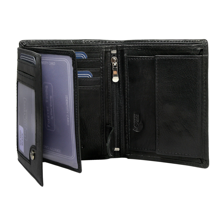 Férfi bőr pénztárca N4-SDD BLACK