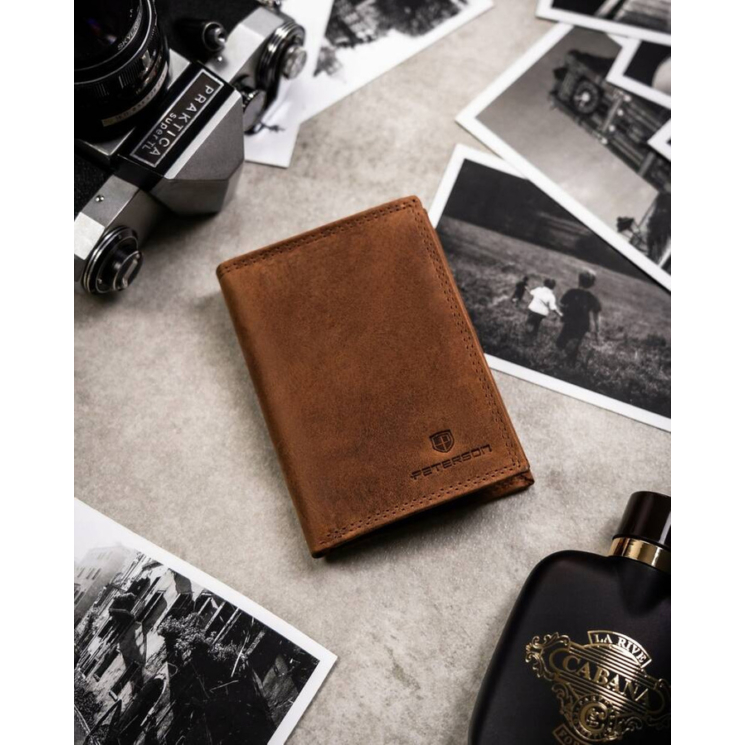 Ajándék szett: bőrtárca és kulcstartó Peterson PTN SET-M-1542-CHM Cognac