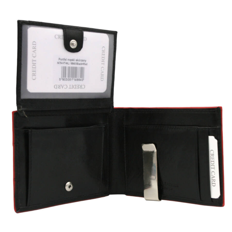 Férfi bőr pénztárca N79-VT-NLBLACK+RED