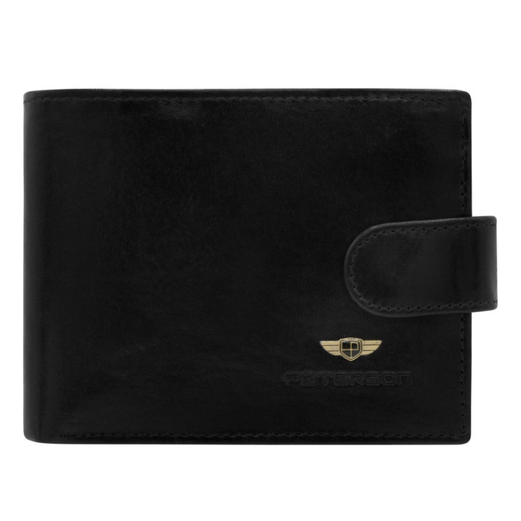 Peterson bőr pénztárca PTN N992L- VT BLACK 6138