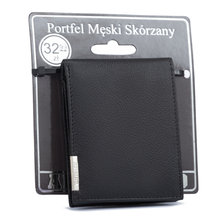Férfi bőr pénztárca N992-P-PDM-BL Fekete