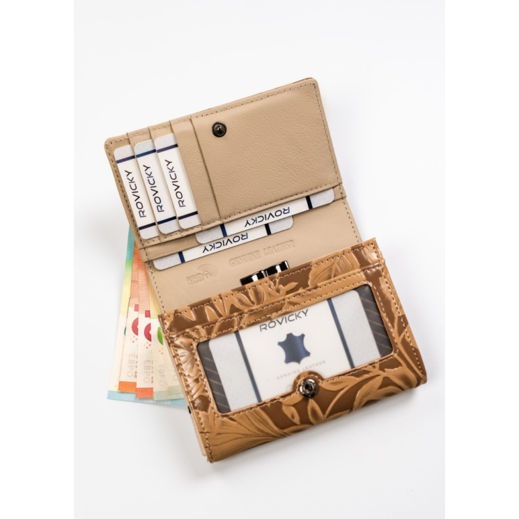Női pénztárca bőr+PU PX30-DSF Camel