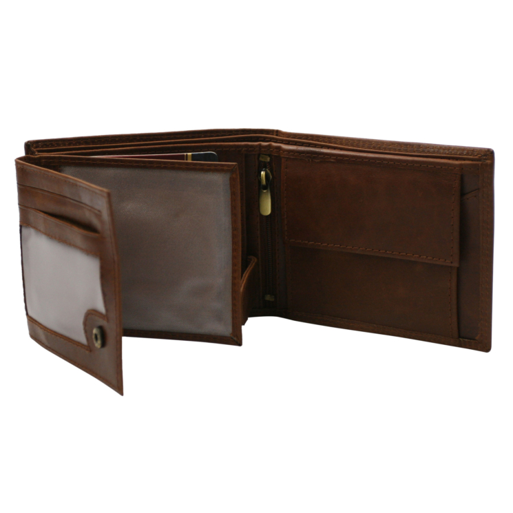 Férfi bőr pénztárca PTN N992-LWC Cognac