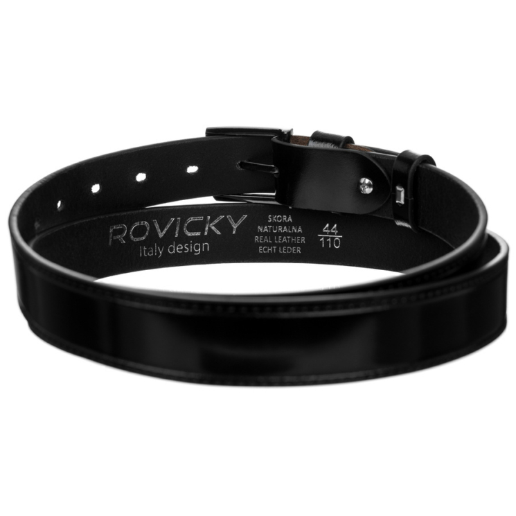 FÉRFI BŐR ÖV KESKENY FEKETE PLW-13