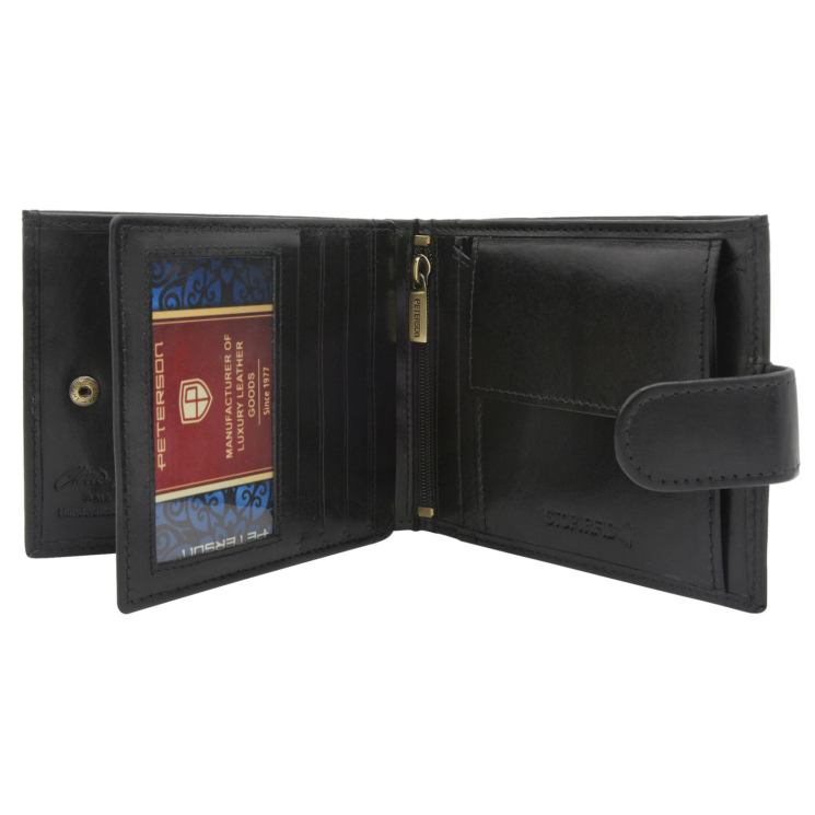 Peterson bőrtárca PTN N01L- VT BLACK