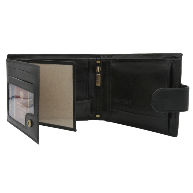 Férfi bőr pénztárca PTN N61L-VT BLACK
