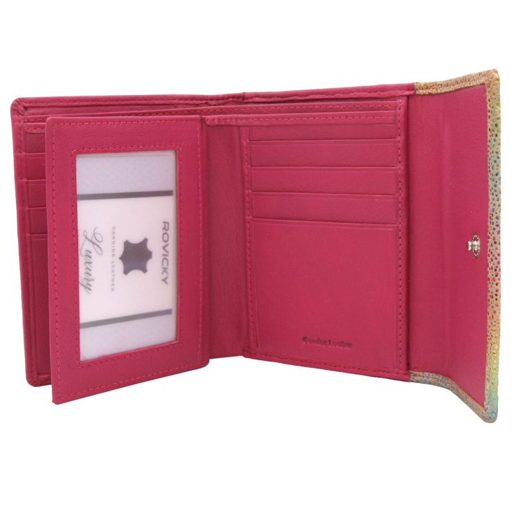 Női bőrtárca RV-786-SLA Dot pink