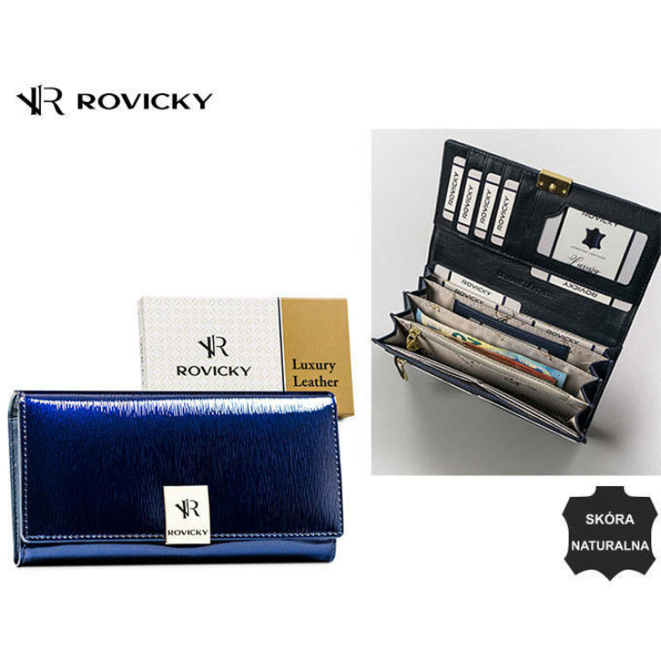 ROVICKY RH-27A-1-SH Kék bőr pénztárca
