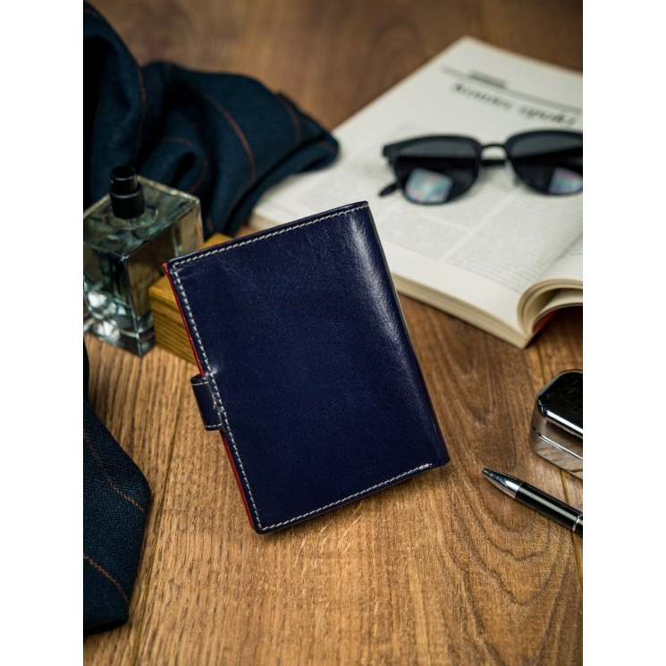 ROVICKY 326L-RBA-D Navy+Red RFID bőr pénztárca