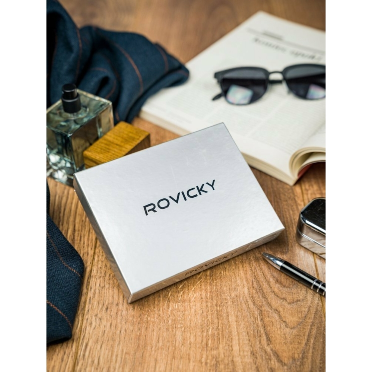 ROVICKY 326L-RBA-D Navy+Red RFID bőr pénztárca