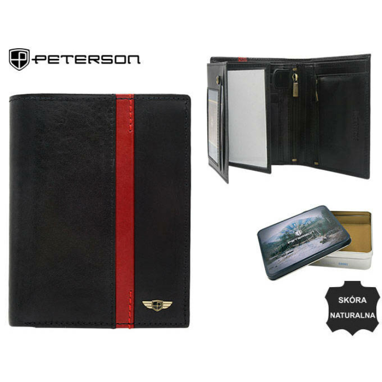 Férfi bőr pénztárca PTN N575-VTP-BL-RED