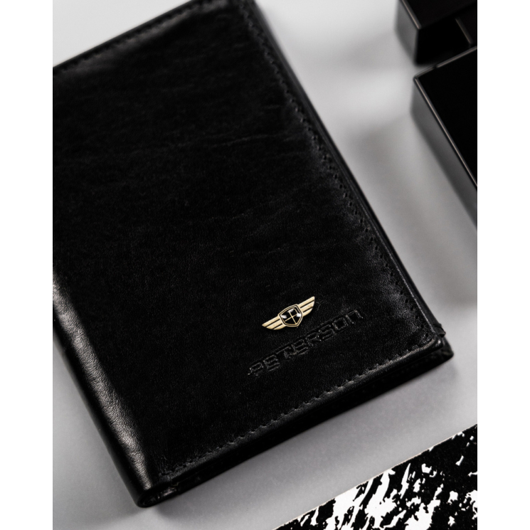 Férfi bőr pénztárca PTN N4L-VT BLACK