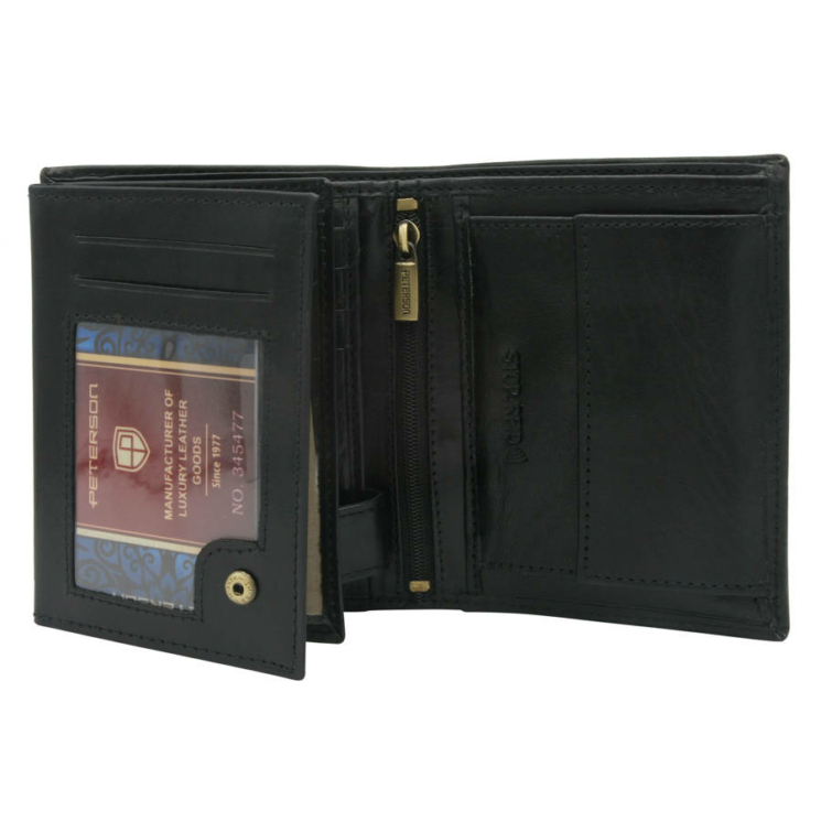 Férfi bőr pénztárca PTN N4L-VT BLACK