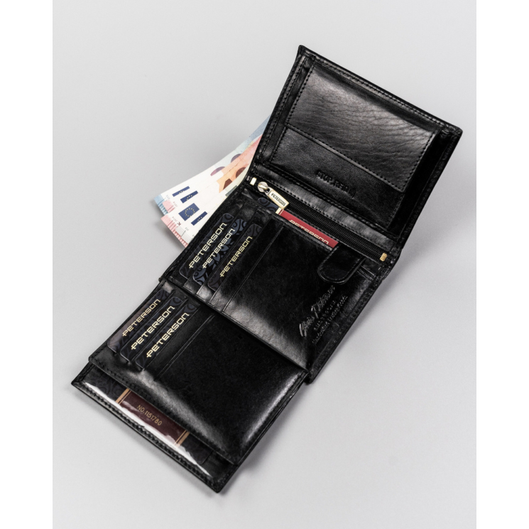 Férfi bőr pénztárca PTN N4L-VT BLACK