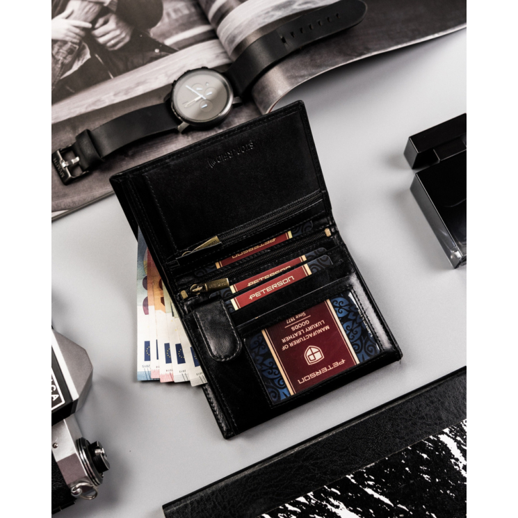 Férfi bőr pénztárca PTN N575-VT BLACK