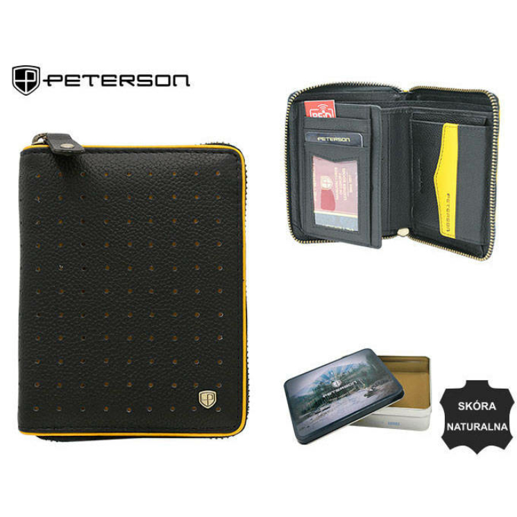 Peterson Pénztárca PTN 340.03 FEKETE+SÁRGA