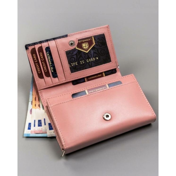 RFID bőr pénztárca PETERSON PTN RD-22-GCL-Y
