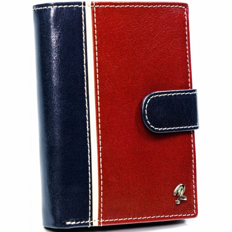 RFID bőr pénztárca ROVICKY 331L-RBA-D NAVY-RED