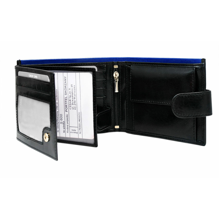 RFID bőrtárca ROVICKY N992L-RVT Fekete+Navy