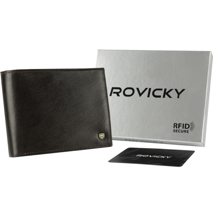 RFID bőrtárca ROVICKY N61-RVT D.Barna