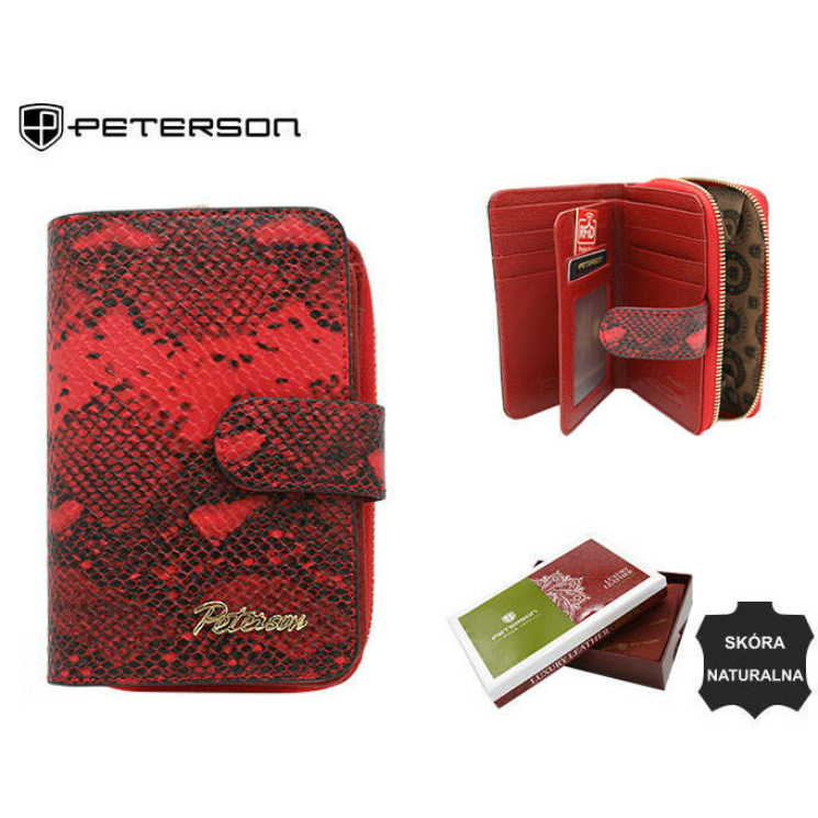 PTN bőr pénztárca SM-602 Piros