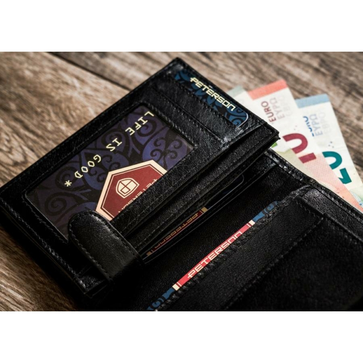 Peterson Pénztárca RFID PTN 348.01 fekete