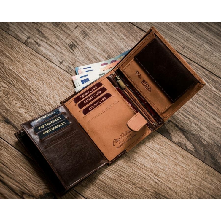 PETERSON PTN N4-SHS RFID bőr pénztárca