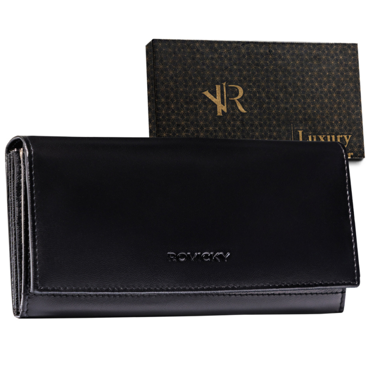 Női bőrtárca R-RD-35-GCL BLACK