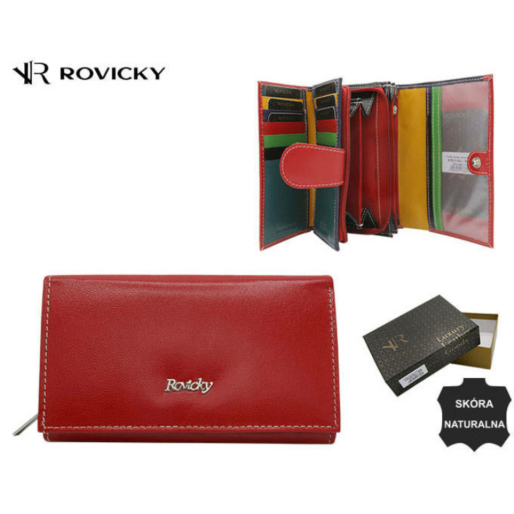 Női bőr pénztárca R-RD-21-GCL Red-Multi2