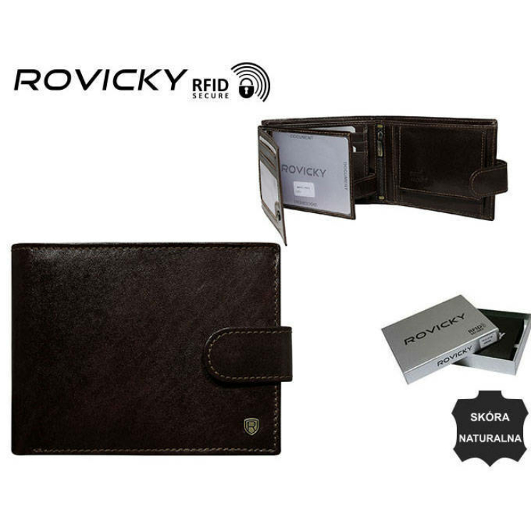 ROVICKY N61L-RVT D.Brown RFID bőr pénztárca