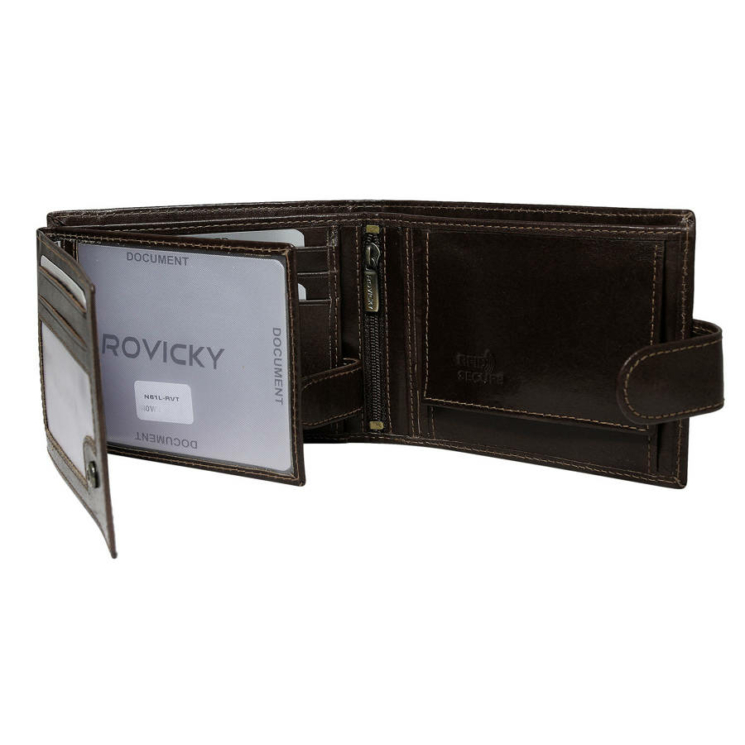 ROVICKY N61L-RVT D.Brown RFID bőr pénztárca