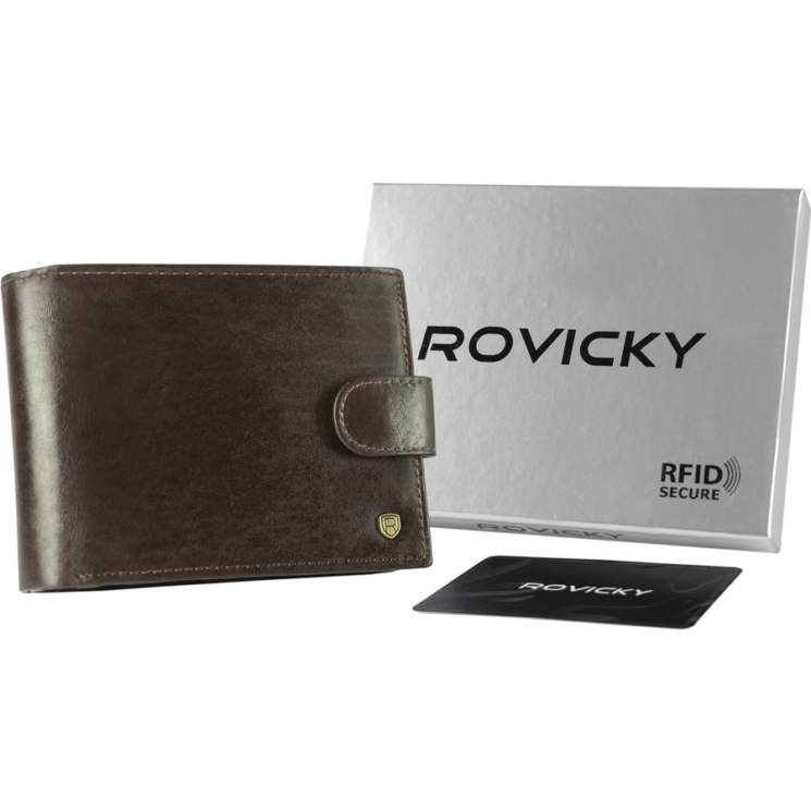 ROVICKY N61L-RVT D.Brown RFID bőr pénztárca