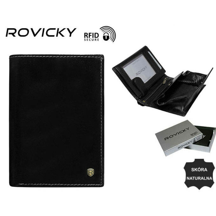 RFID bőrtárca ROVICKY N62-RVT Fekete
