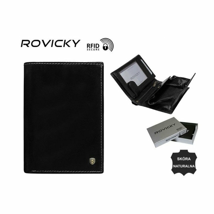 RFID bőrtárca ROVICKY N62-RVT Fekete