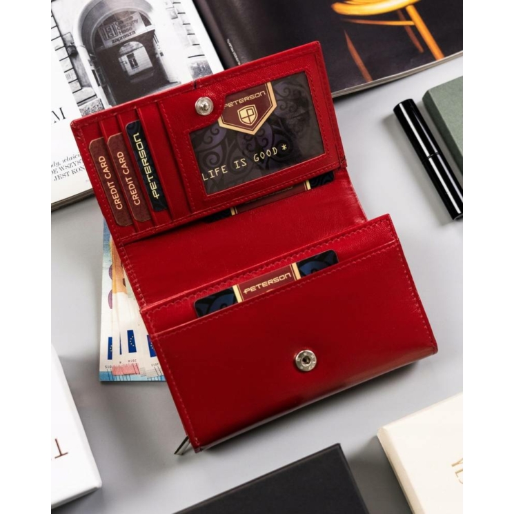 RFID bőr pénztárca PETERSON PTN RD-22-GCL-Y