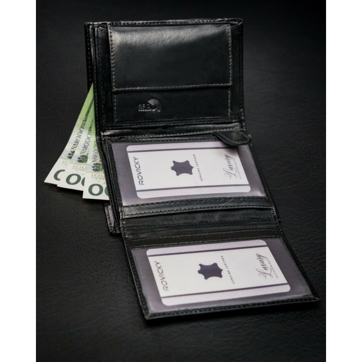 RFID bőrtárca ROVICKY N4-CMC Fekete