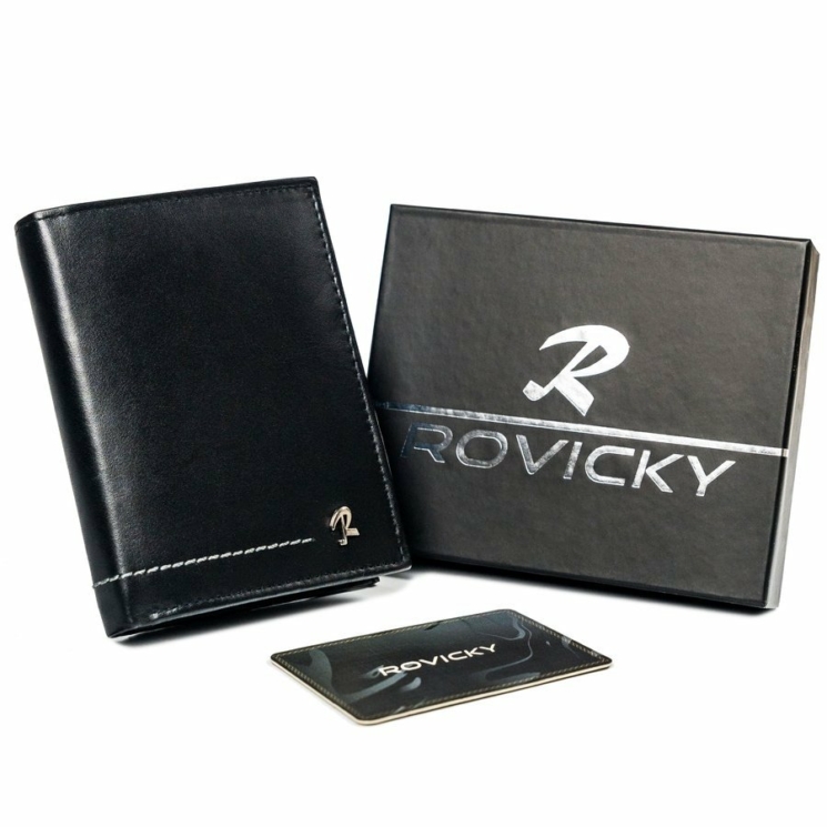 RFID bőrtárca ROVICKY N4-CMC Fekete