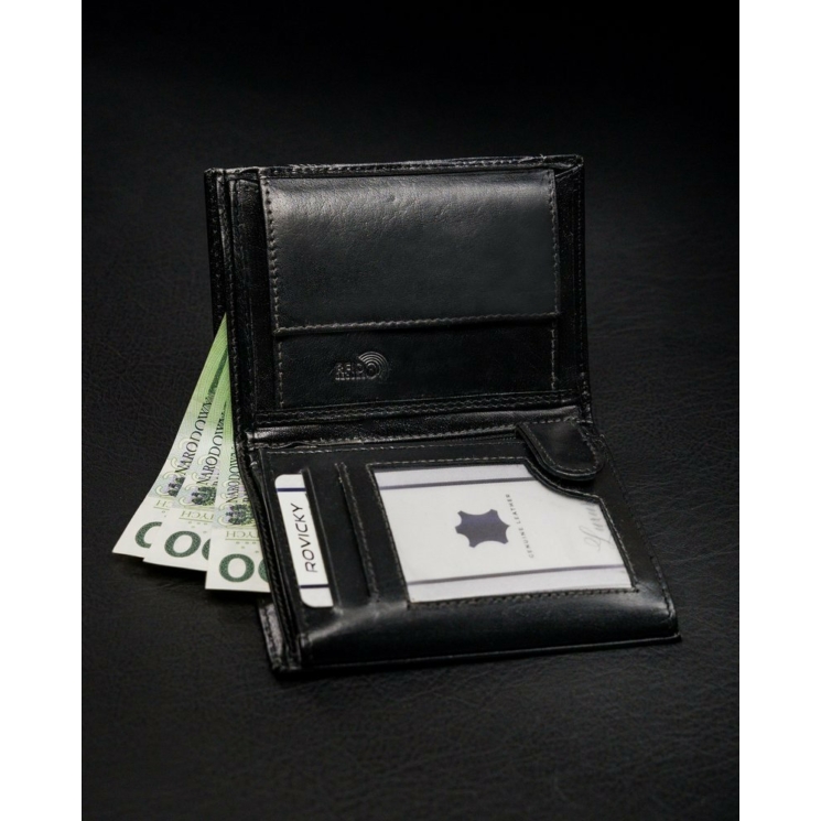 RFID bőrtárca ROVICKY N4-CMC Fekete
