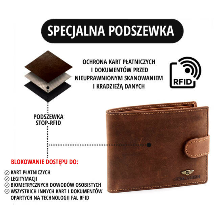 Bőr pénztárca PTN 339.01 2-1-1 Fekete+piros