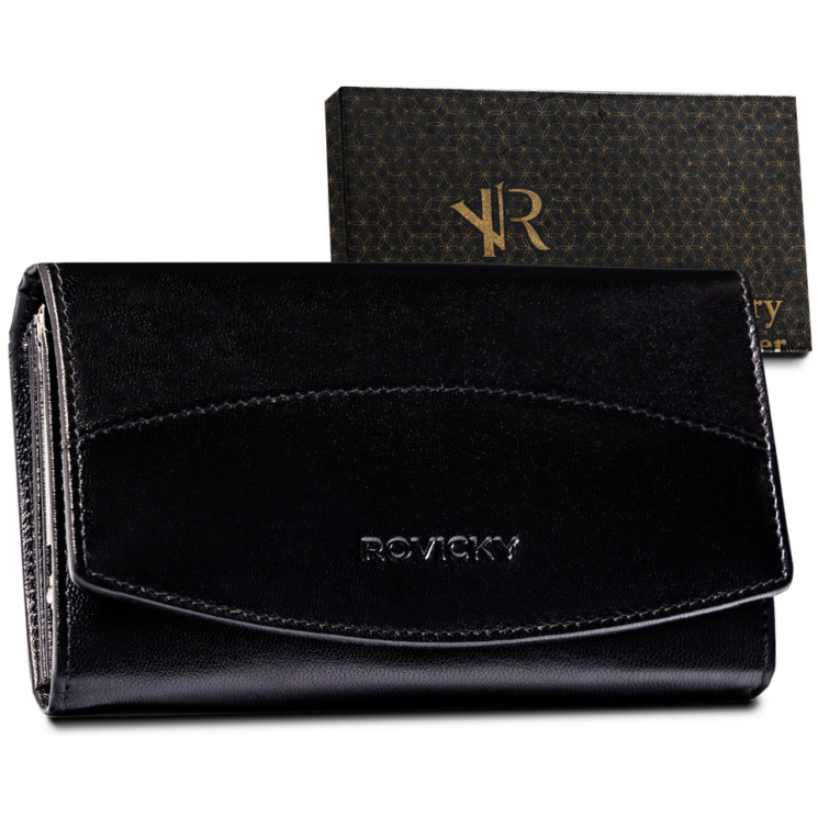 Női bőrtárca R-RD-36-GCL Fekete
