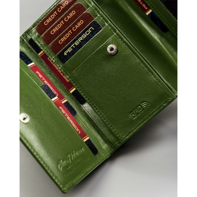 RFID bőr pénztárca PETERSON PTN RD-22-GCL-Y
