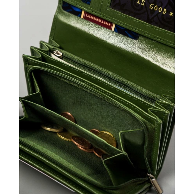 RFID bőr pénztárca PETERSON PTN RD-22-GCL-Y