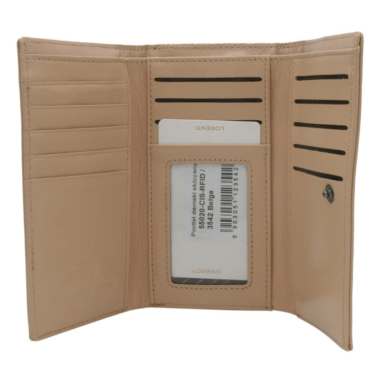 Női bőr pénztárca 55020-CIS-3542 BEIGE