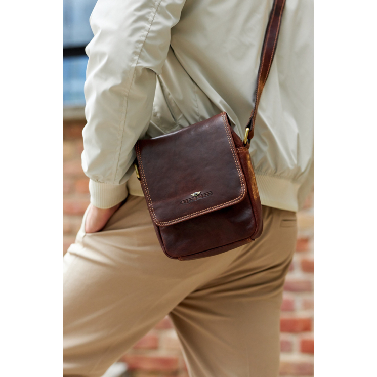 Férfi bőrtáska PTN TB-708-COM Cognac