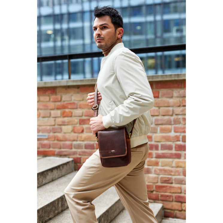 Férfi bőrtáska PTN TB-708-COM Cognac